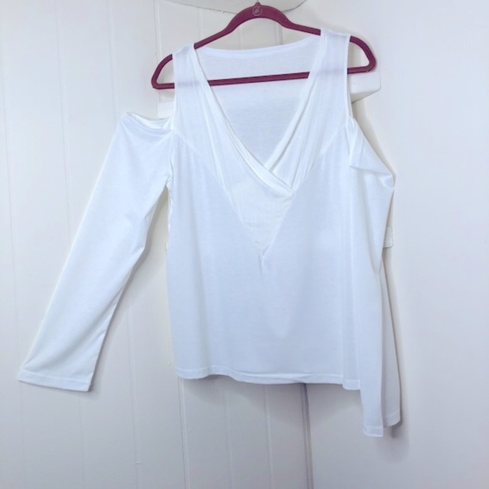 Surplice 2XL Cream or Off white and White Blouse Very Thin Material